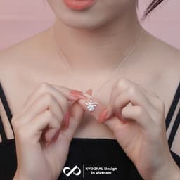 Thumbnail Dây chuyền bạc KYDOPAL mặt nơ đá size lớn bạc ý 925 cao cấp 9C10 2