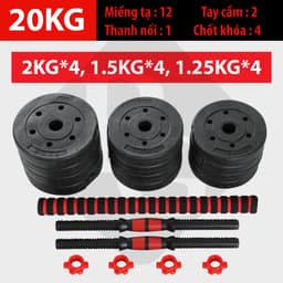 Thumbnail BG-Bộ tạ, miếng tạ 20kg kèm bộ quai tạ ấm đa năng, chất liệu PVC cao cấp 3