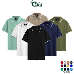 Thumbnail Áo thun Polo GẤU 194 vải cá sấu mè thoáng mát, co dãn 4 chiều, sang trọng lịch lãm, form gerular fit - PL 1 Sọc 1