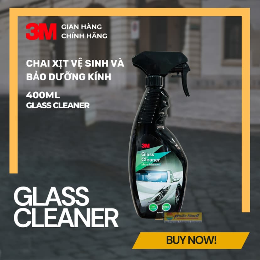 Ảnh Chai xịt bảo dưỡng và vệ sinh kính xe hơi 3M GLASS CLEANER - 400ml 3