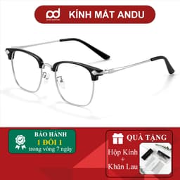 Thumbnail Gọng kính cận thời trang nam nữ ANDU dáng brownline chống tia UV chất liệu kim loại cao cấp - 9558 1