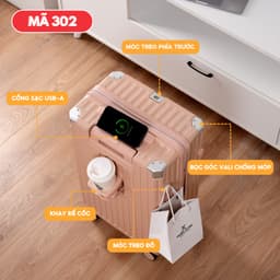 Thumbnail Vali kéo Siêu To Có Cốc Đựng Nước, Sạc Điện Thoại Size 28 302/309, Vali kéo du lịch Kingsun Size 28 Cao Cấp 2