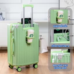 Thumbnail Vali kéo Siêu To Có Cốc Đựng Nước, Sạc Điện Thoại Size 28 302/309, Vali kéo du lịch Kingsun Size 28 Cao Cấp 3