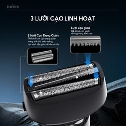 Thumbnail Máy cạo râu Enchen MS001 3 lưỡi dao linh hoạt, động cơ cạo mạnh mẽ chống nước toàn thân - BH 6 tháng 3