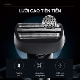 Thumbnail Máy cạo râu Enchen MS001 3 lưỡi dao linh hoạt, động cơ cạo mạnh mẽ chống nước toàn thân - BH 6 tháng 2