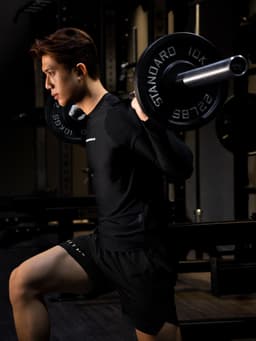 Thumbnail Áo tập gym nam tay dài Fitme Performance 2.0 form slim body cổ ôm co giãn 4 chiều cao cấp, hỗ trợ boxing chạy bộ ABTD02 4