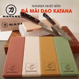 Thumbnail Đá mài dao kéo Nhật bản NANIWA x KATANA đủ độ mịn mài thô, mài sắc, mài mịn (có hộp đựng kèm hướng dẫn sử dụng) - NKP 1