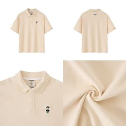 Thumbnail Áo Polo Form rộng NOAM Teeny Homies Cotton 100% mềm mịn vượt trội - Màu hồng/ Navy/ Xanh pastel/ Nâu 2