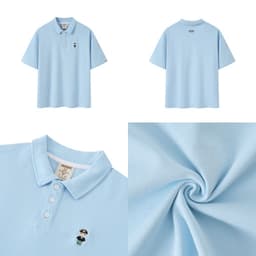 Thumbnail Áo Polo Form rộng NOAM Teeny Homies Cotton 100% mềm mịn vượt trội - Màu hồng/ Navy/ Xanh pastel/ Nâu 4