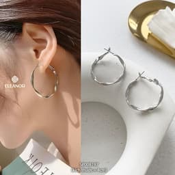 Thumbnail Bông tai nữ chuôi bạc 925 Eleanor Accessories khuyên tròn đa dạng phụ kiện trang sức khuyên tai 8195 1