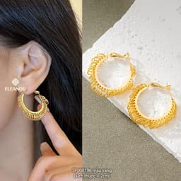Thumbnail Bông tai nữ chuôi bạc 925 Eleanor Accessories khuyên tròn đa dạng phụ kiện trang sức khuyên tai 8195 3