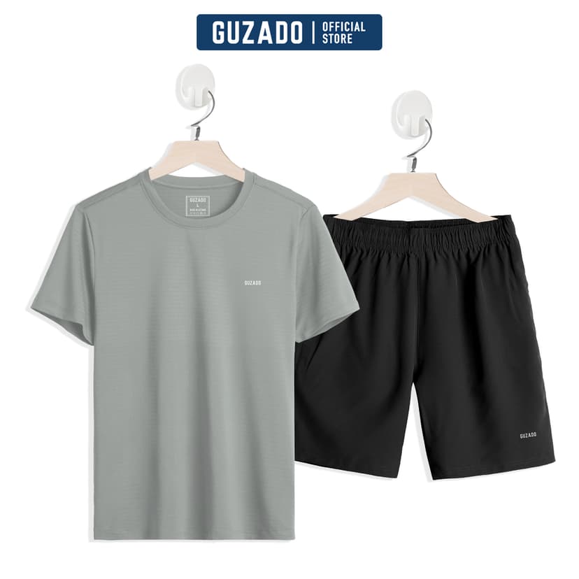 Ảnh Bộ quần áo thể thao nam cổ tròn Guzado Chất Coolmax thể thao vận động thoải mái BTS02 1