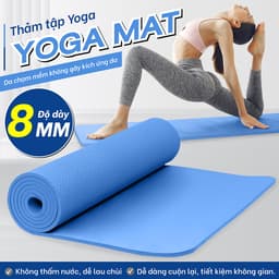 Thumbnail BG-Thảm tập YOGA GYM 8MM Bám Sàn Chống Trượt Dễ Vệ Sinh,Chất Liệu Thảm Tập Yoga TPE,dễ gấp gọn 3