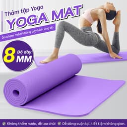 Thumbnail BG-Thảm tập YOGA GYM 8MM Bám Sàn Chống Trượt Dễ Vệ Sinh,Chất Liệu Thảm Tập Yoga TPE,dễ gấp gọn 4