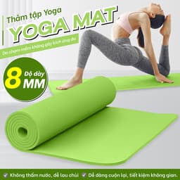 Thumbnail BG-Thảm tập YOGA GYM 8MM Bám Sàn Chống Trượt Dễ Vệ Sinh,Chất Liệu Thảm Tập Yoga TPE,dễ gấp gọn 2