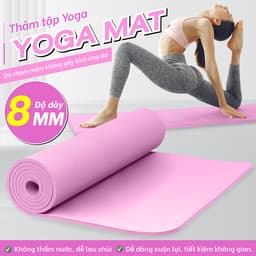 Thumbnail BG-Thảm tập YOGA GYM 8MM Bám Sàn Chống Trượt Dễ Vệ Sinh,Chất Liệu Thảm Tập Yoga TPE,dễ gấp gọn 1