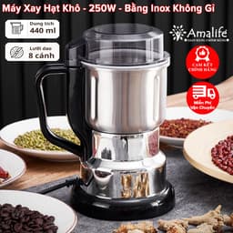 Thumbnail Máy Xay Hạt Khô, Xay Bột, Gia Vị, Cà Phê Đa Năng Công Suất 250-300W 6 - 8 Lưỡi Dao Cực Bén Cối Inox Chính Hãng Amalife 1