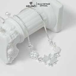Thumbnail Lắc tay bạc nữ HELINO dây rút cỏ bốn lá đính đá mắt mèo cao cấp trang sức cá tính V18 4