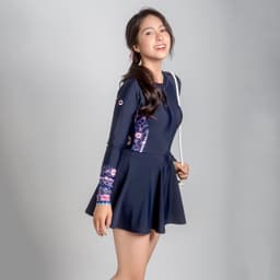 Thumbnail Muse Naila Đồ bơi nữ liền thân váy tay dài chống nắng SOBIE 4