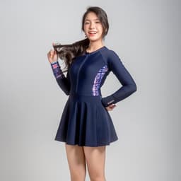Thumbnail Muse Naila Đồ bơi nữ liền thân váy tay dài chống nắng SOBIE 3
