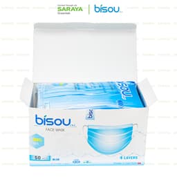 Thumbnail Khẩu trang y tế 4 lớp Bisou (Màu Xanh và Màu Trắng) - 50 cái/hộp 4
