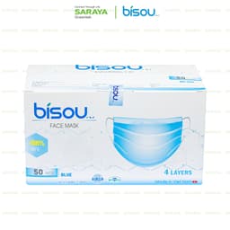 Thumbnail Khẩu trang y tế 4 lớp Bisou (Màu Xanh và Màu Trắng) - 50 cái/hộp 2