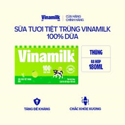 Thumbnail Thùng 48 Hộp Sữa tươi tiệt trùng Vinamilk 100% Dừa 180ml 1
