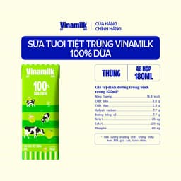 Thumbnail Thùng 48 Hộp Sữa tươi tiệt trùng Vinamilk 100% Dừa 180ml 3