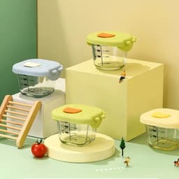 Thumbnail Hộp Trữ Đồ Ăn Dặm Thủy Tinh KidsWorld Hình Khủng Long, Gấu Hộp Trữ Đông, Trữ Thức Ăn Cho Bé Nắp Silicone 1