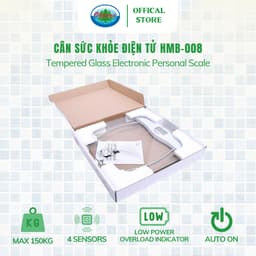 Thumbnail Cân Sức Khỏe Điện Tử Cá Nhân Kính Cường Lực Ohiama Tempered Glass Electronic Personal Scale HMB-008 1