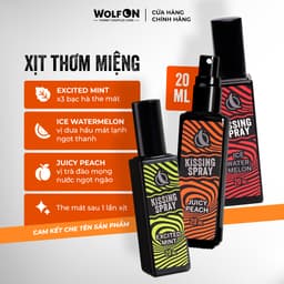 Thumbnail Xịt Thơm Miệng Kissing Spay Wolf ON Hương Trái Cây Bạc Hà Thơm Mát Sảng Khoái Nhỏ Gọn 20ml Gemhome 1