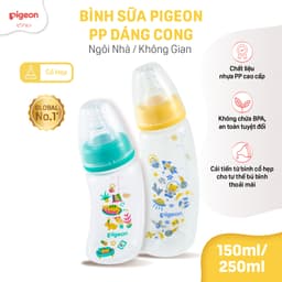 Thumbnail Bình Sữa Pigeon PP Dáng Cong Cổ Hẹp 150ml/250ml - Hình Họa Tiết 3