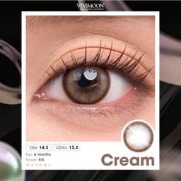 Thumbnail Kính áp tròng VIVIMOON LENSPRESSO cận nâu tây cho mắt thở CREAM, lens 6 tháng (Giá 01 đôi) 3