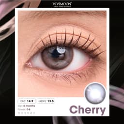 Thumbnail Kính áp tròng VIVIMOON LENSPRESSO cận nâu xám hồng cho mắt thở CHERRY, lens 06 tháng (Giá 01 đôi) 2