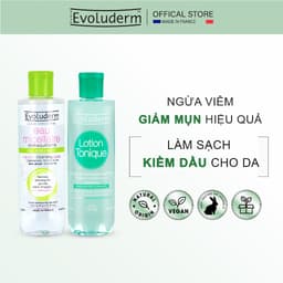 Thumbnail Combo chăm da hỗn hợp dầu mụn với nước hoa hồng và nước tẩy trang Evoluderm 250ml 1