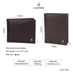 Thumbnail Ví Nam Có Ngăn Khóa, Ngăn Tiền Lót Da 100% Da Bò Mastrotto Cao Cấp Chính Hãng LAVATINO - Dylan 54 2