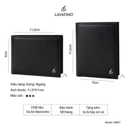 Thumbnail Ví Nam Có Ngăn Khóa Kéo Da Bò Cao Cấp Chính Hãng LAVATINO - PATRICK 47 2