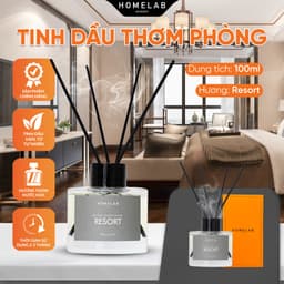 Thumbnail Nước hoa thơm phòng mùi khách sạn RESORT, tinh dầu khuếch tán mùi hương thiên nhiên thư thái, dễ chịu 100ml_HOMELAB 2