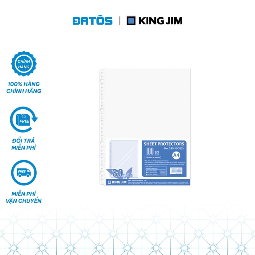 Ảnh Bìa lỗ ,sơ mi lỗ King Jim 740-100GSV, bền chắc có thể sử dụng nhiều lần. 1