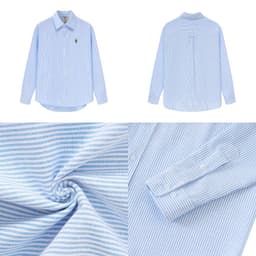 Thumbnail Áo Sơ Mi Dài Tay Form rộng NOAM Nafox Oxford - Màu Trắng/ Xanh/Hồng kẻ sọc/Đỏ kẻ sọc/Xanh kẻ sọc 4