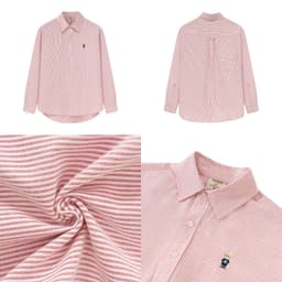 Thumbnail Áo Sơ Mi Dài Tay Form rộng NOAM Nafox Oxford - Màu Trắng/ Xanh/Hồng kẻ sọc/Đỏ kẻ sọc/Xanh kẻ sọc 2