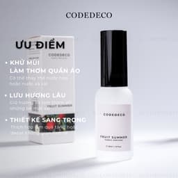 Thumbnail Xịt thơm hương nước hoa CODEDECO Fruit Summer 30ml Ngọt ngào, Dịu mát từ Hương hoa và Trái cây lưu hương tới 6h 2
