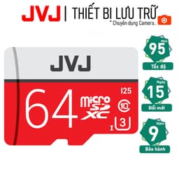 Thumbnail Thẻ nhớ 64Gb JVJ Pro U3 Class 10 - chuyên dụng cho CAMERA, Điện thoại, Máy ảnh,... tốc độ cao 95Mb-140Mb/s 1