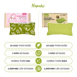 Thumbnail Gối Chườm Thảo Dược Hapaku Giảm Đau Bụng Kinh, Đau Mỏi Lưng Vai - Làm Nóng Bằng Lò Vi Sóng 4