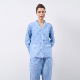 Thumbnail Bộ piijama bâu sam tay dài, chất liệu kate cho mùa Thu Đông BKD162W81 1
