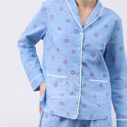 Thumbnail Bộ piijama bâu sam tay dài, chất liệu kate cho mùa Thu Đông BKD162W81 3