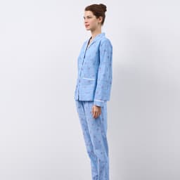 Thumbnail Bộ piijama bâu sam tay dài, chất liệu kate cho mùa Thu Đông BKD162W81 2