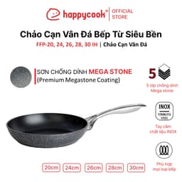Thumbnail Chảo chống dính vân đá đáy từ Forged Mega 20, 24. 26, 28, 30cm, HAPPYCOOK 1