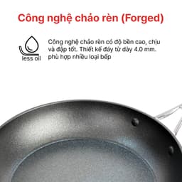 Thumbnail Chảo chống dính vân đá đáy từ Forged Mega 20, 24. 26, 28, 30cm, HAPPYCOOK 4