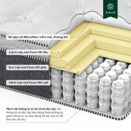 Thumbnail Nệm Lò Xo Trị Liệu Cao Cấp Dày 30cm Zinus - 12in iCoil Premium Spring Mattress 2